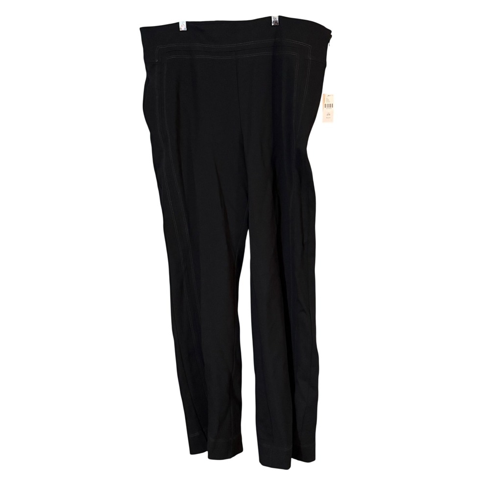 Anthropologie Essential Trouser Pants Black Sz 20W Wide Leg Zipper Fly Stretch